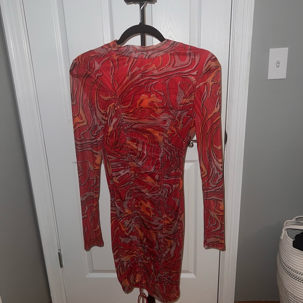 Fashion Nova Red Abstract Mini Dress